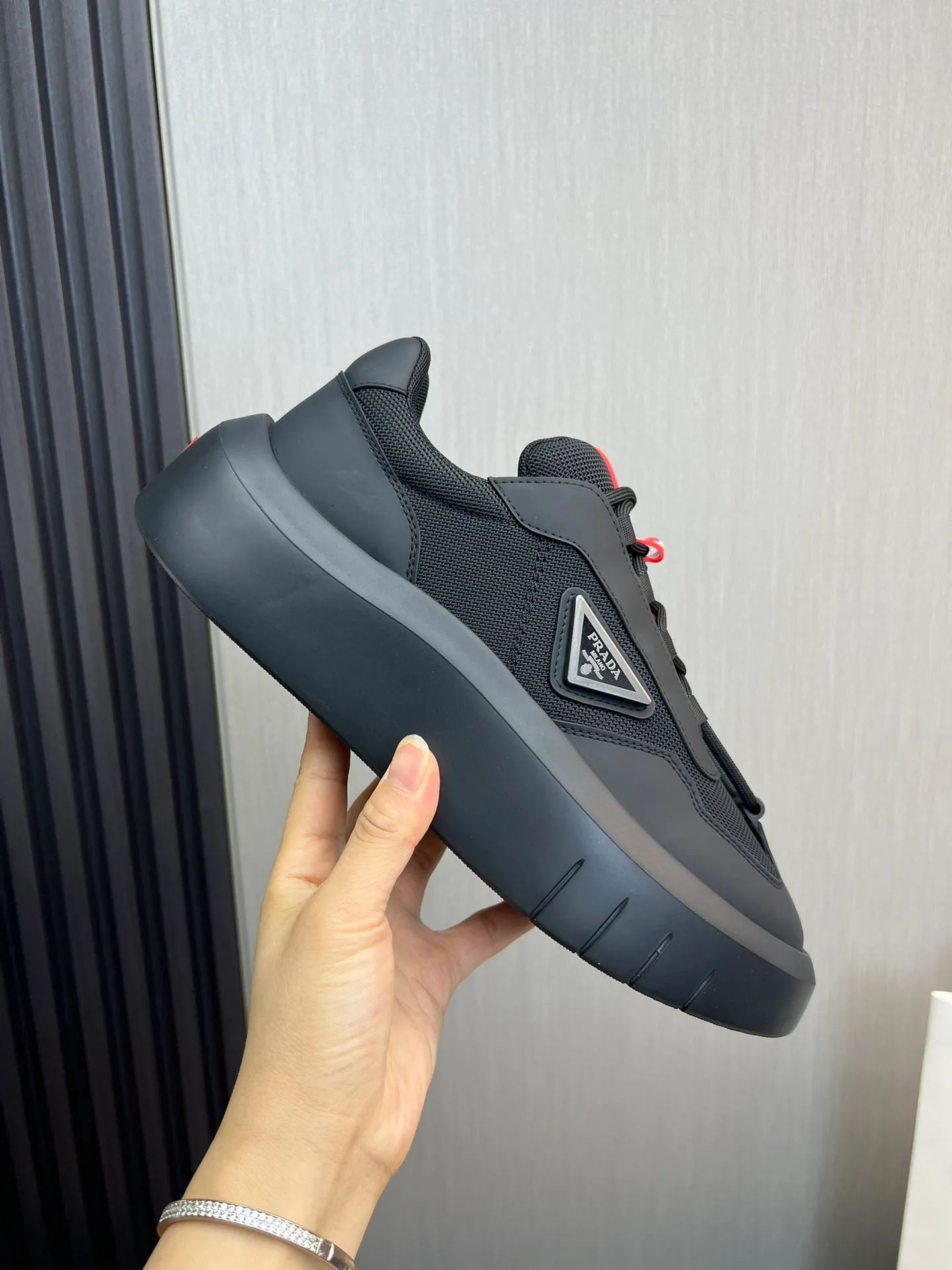 Men's shoes 💰620💰 [PRADA] Men's shoes are popular in the counter, official website is synchronized, high-quality shipments ✔️Original cowhide stitching mesh + cowhide lining, 1🆚1 replica, original original bottom, 38-45 (45 customized, non-refundable)